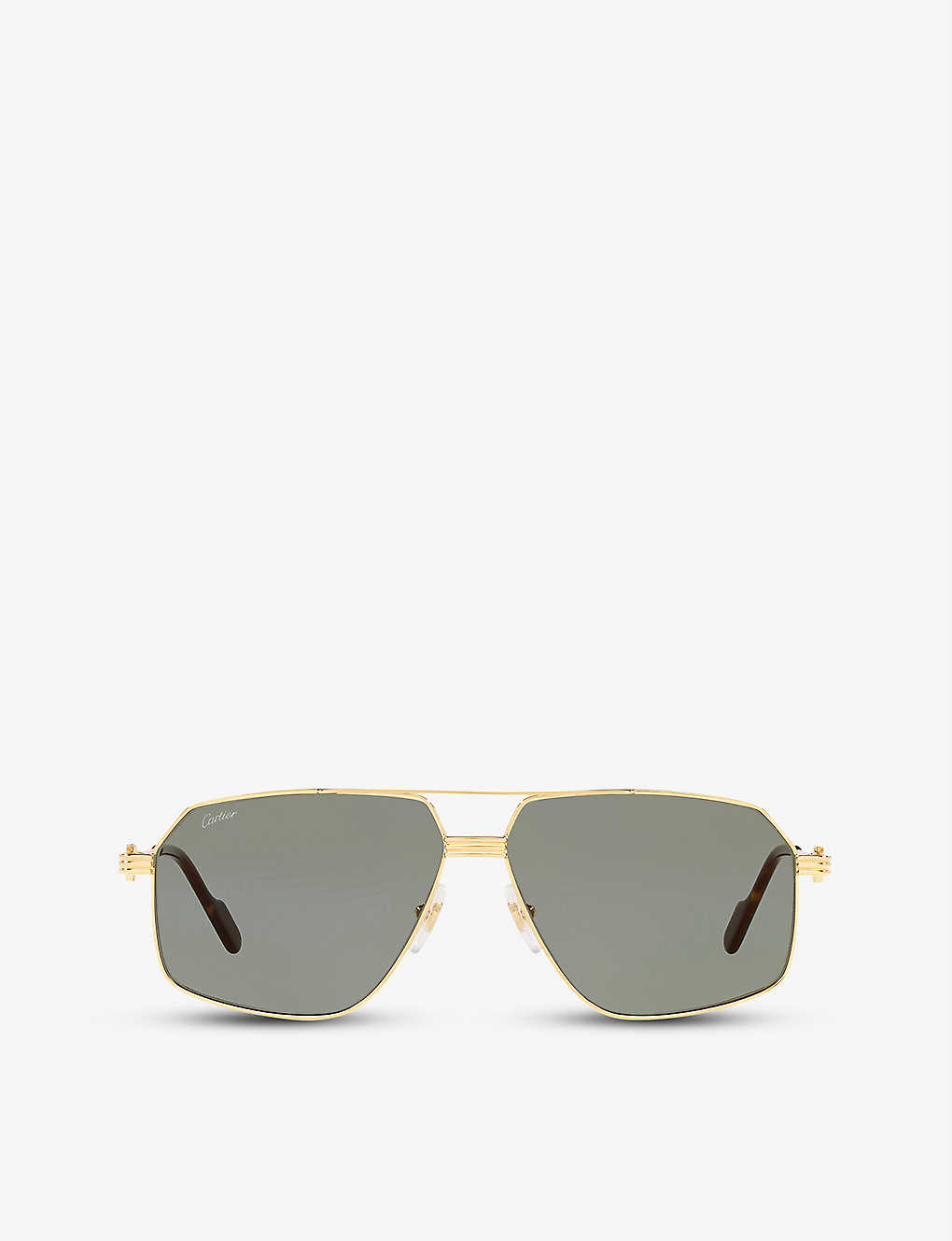 Cartier Ct0270s Première De  Pilot-frame Metal Sunglasses In Gold