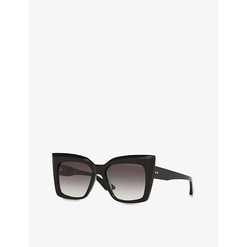 Shop Dita Women's Black Dts704-a-01-z Telemaker Square-frame Acetate Sunglasses
