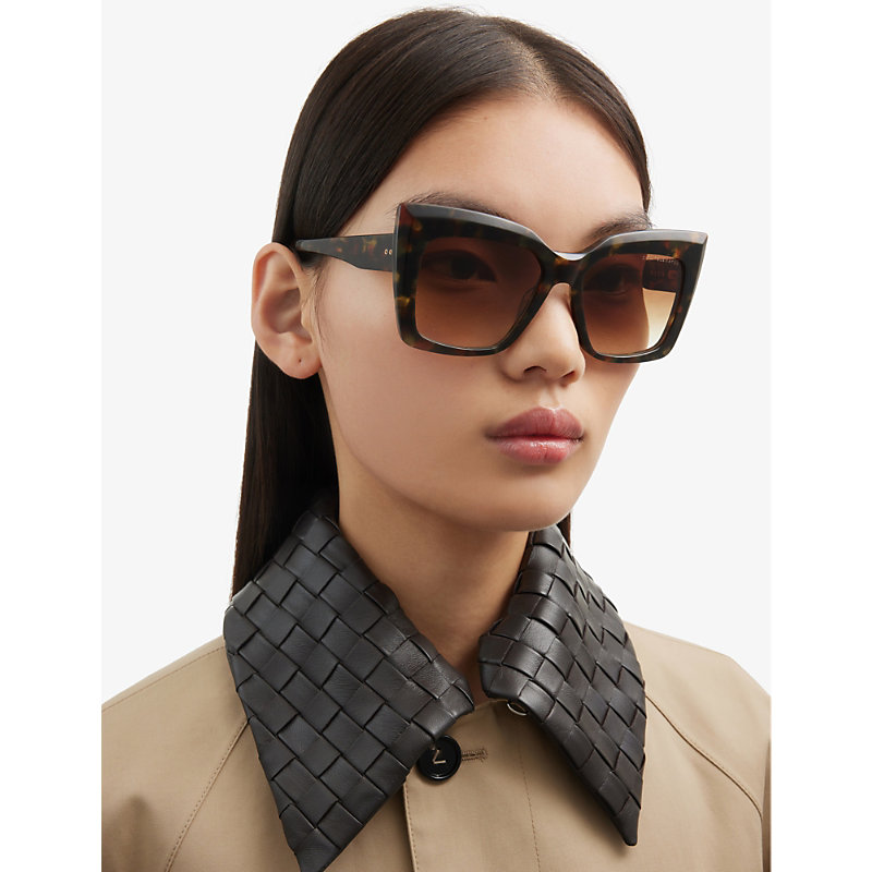 Shop Dita Women's Brown Dts704-a-01-z Telemaker Square-frame Acetate Sunglasses