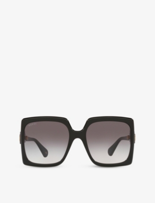 Gucci Gg0876s Square-frame Glass And Acetate Sunglasses In Black