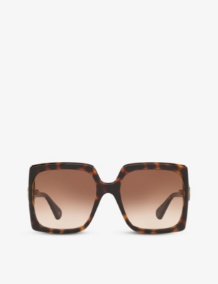 Gucci Gg0876s Square-frame Glass And Acetate Sunglasses In Brown