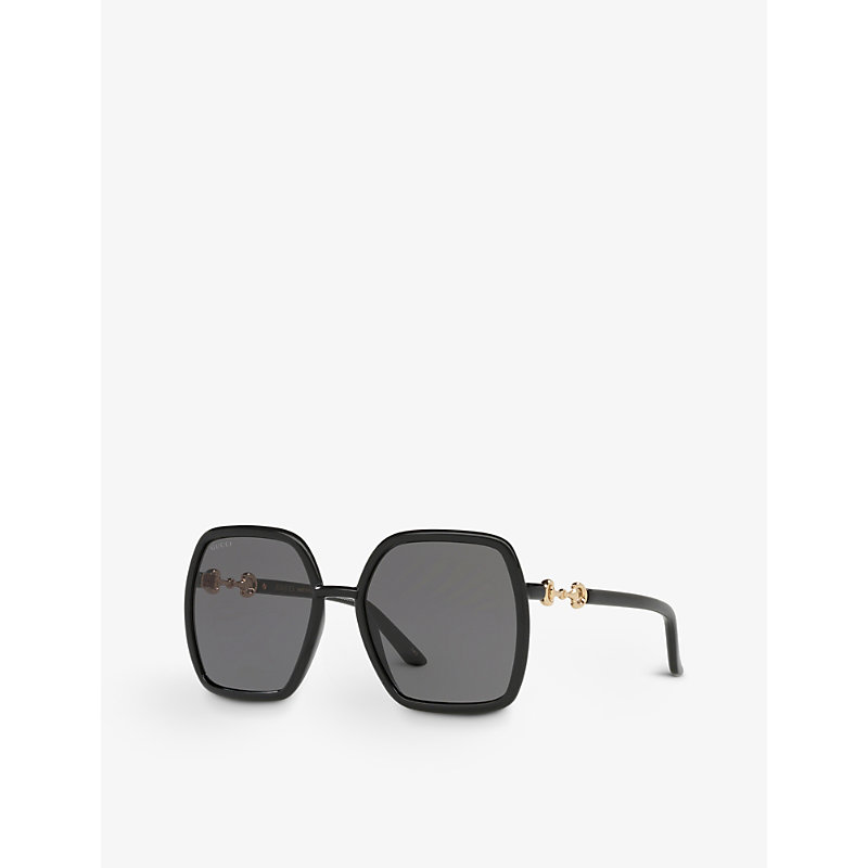 Shop Gucci Womens Black Gg0890s Square-frame Glass And Acetate Sunglasses