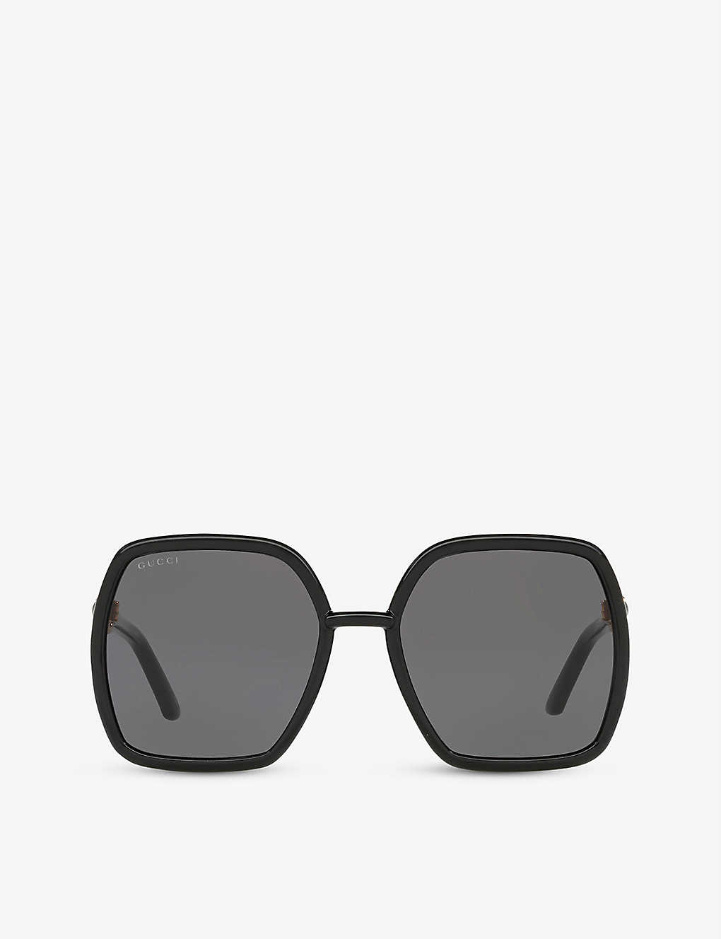Shop Gucci Women's Black Gg0890s Square-frame Glass And Acetate Sunglasses