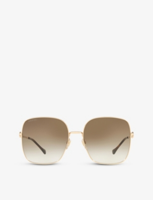 GUCCI - GG0879S square-frame glass and metal sunglasses 