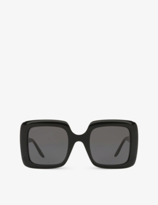Gucci Gradient Grey Square Ladies Sunglasses Gg0141sn 001 53 In Black