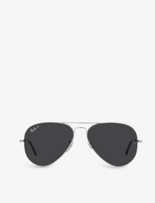 Ray Ban Rb3025 Pilot-frame Metal And Glass Aviator Sunglasses In Silver