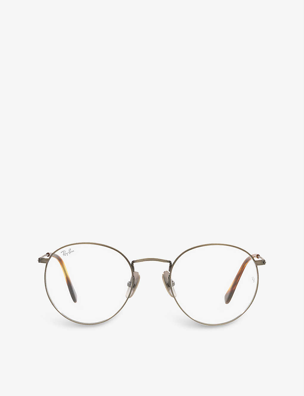 Ray Ban Rx8247v Round-frame Titanium Optical Glasses In Grey