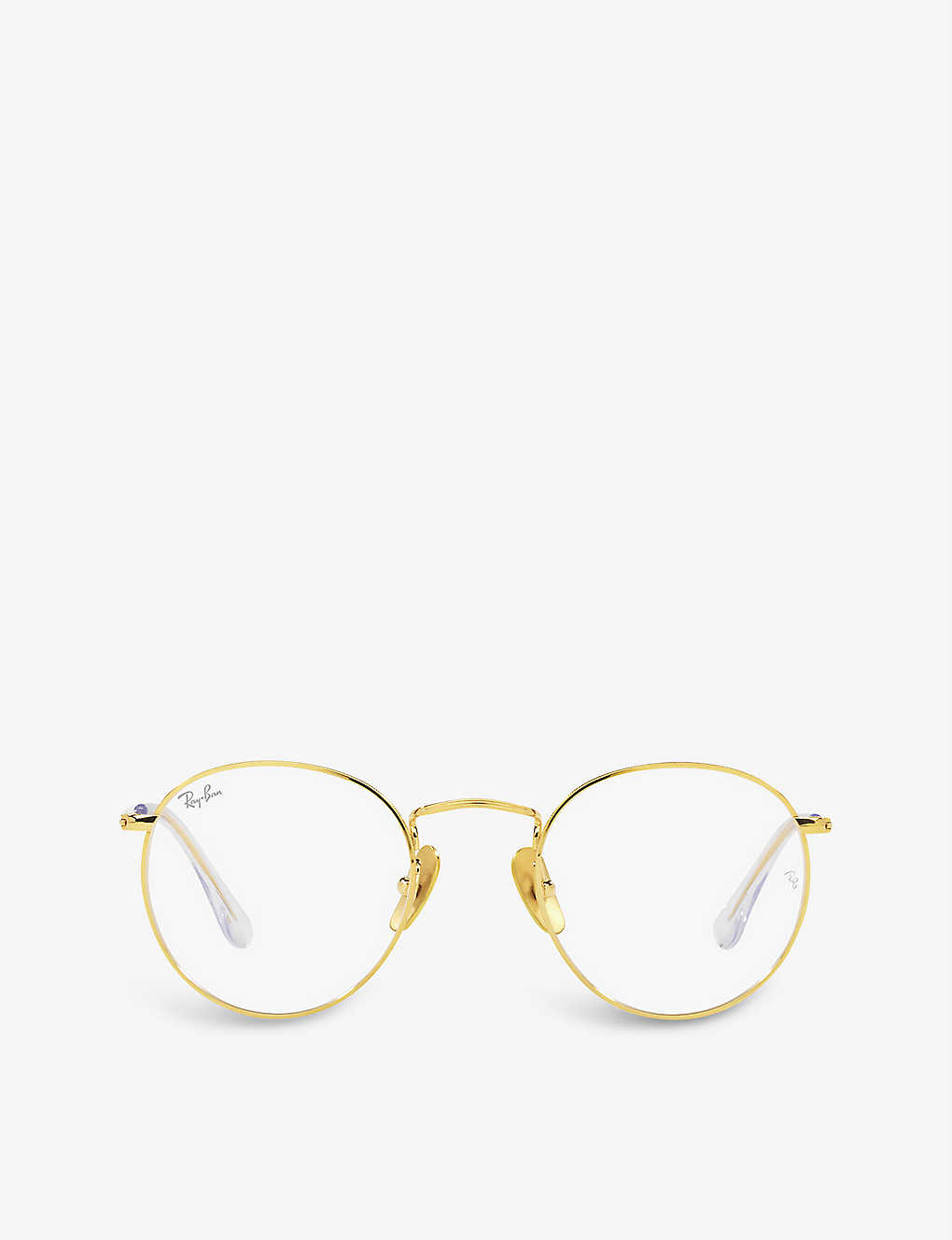 Ray Ban Rx8247v Round Circular-frame Titanium Optical Glasses In Gold