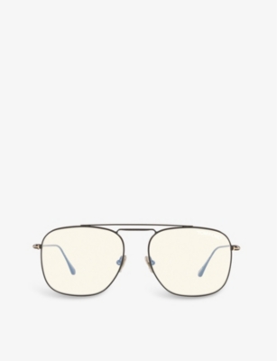 TOM FORD: FT5731-B pilot-frame metal glasses