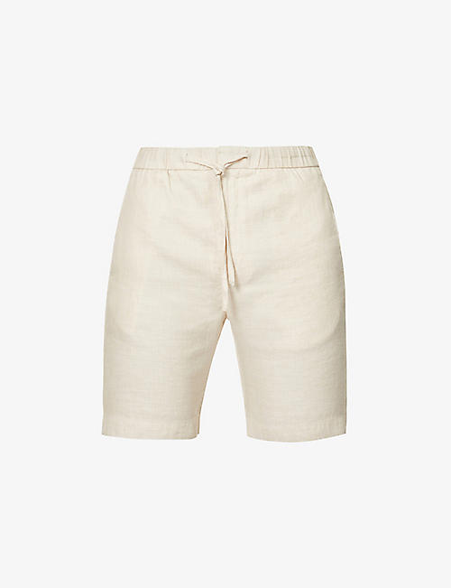 FRESCOBOL CARIOCA: Felipe high-rise linen-cotton blend shorts