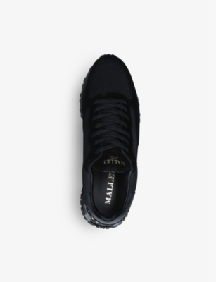 Shop Mallet Men's Blk/other Popham 'm' Suede And Mesh Running Trainers