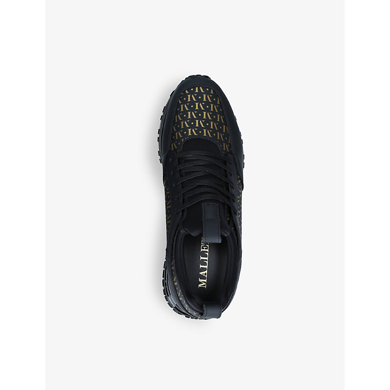 Shop Mallet Men's Black Archway 2.0 Logo-print Leather Trainers