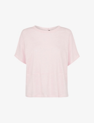 WHISTLES: Button-back relaxed-fit linen T-shirt