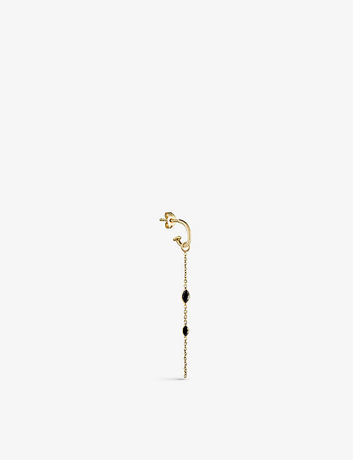 THE ALKEMISTRY: Métier by Tomfoolery 9ct yellow gold and black diamond single earring