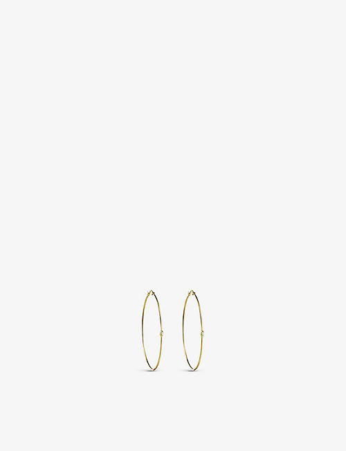 THE ALKEMISTRY: Métier by Tomfoolery small 9ct yellow gold and 0.08ct diamond hoop earrings