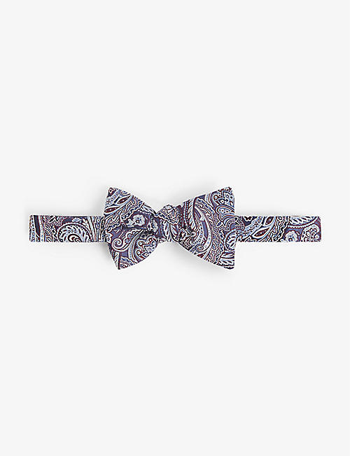 ETON: Paisley-print silk bow tie