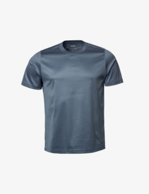 Eton Mens Light Blue Slim-fit Cotton-jersey T-shirt