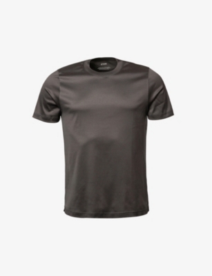 Eton Mens Mid Grey Slim-fit Cotton-jersey T-shirt