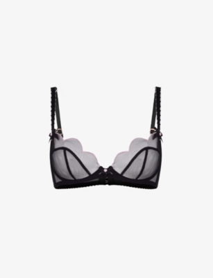 Agent Provocateur Lorna Scalloped Mesh Underwired Bra In Black