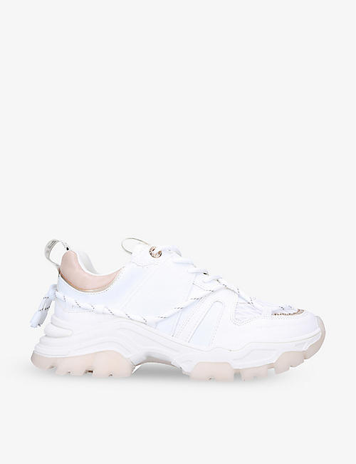 KG KURT GEIGER: Limitless chunky-soled vegan leather and mesh trainers
