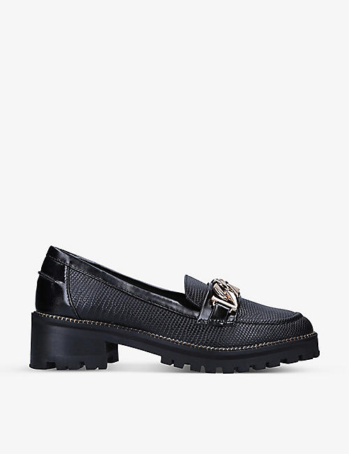KG KURT GEIGER: Maddox 2 chain-detail vegan-leather loafers
