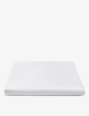 The White Company White Somerton Cotton Double Deep Fitted Sheet 190cm X 140cm