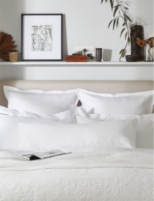 THE WHITE COMPANY: Etienne large bolster cotton cushion cover 40cm x 110cm