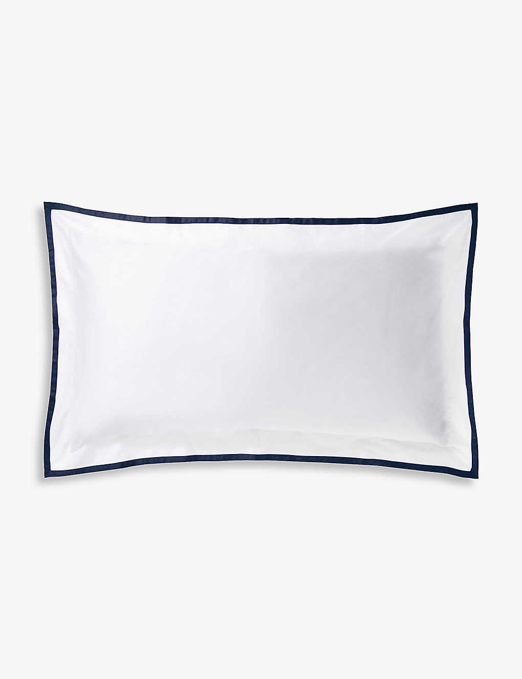 The White Company White/navy Somerton Standard Cotton Pillowcase 75cm X 50cm