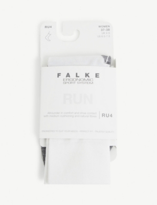 Falke Ru4 Run Cotton-blend Socks In White Mix