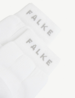 Shop Falke Womens White Mix Te4 Tennis Nylon And Cotton-blend Socks Eur 39-40/6-7 Uk