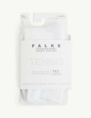 Falke Te4 Tennis Nylon And Cotton-blend Socks In White