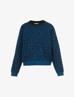 KENZO Monogram print cotton blend jumper Selfridges