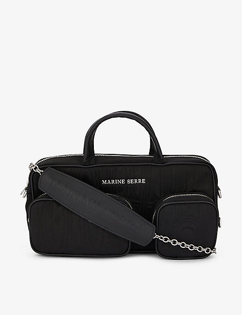 MARINE SERRE: Padded zipped woven shoulder bag