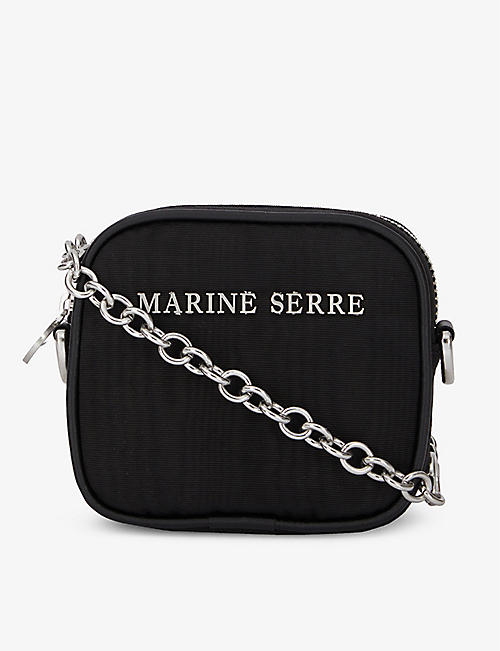 MARINE SERRE: Logo-embellished woven clutch bag