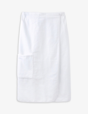 THE WHITE COMPANY: Patch pocket button-fastened terry-cotton wrapped towel large/extra large 140cm x 80cm