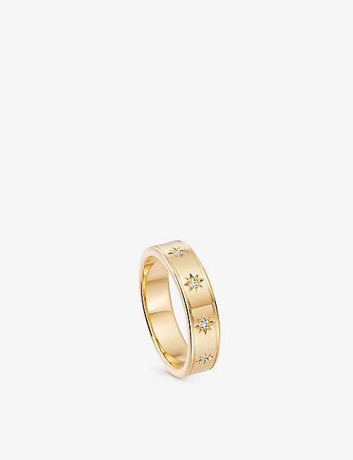 ASTLEY CLARKE: Celestial Orion 18ct yellow gold-plated vermeil sterling-silver and white-sapphire eternity ring