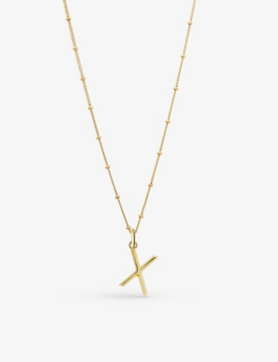 Edge Of Ember X Initial Recycled 18ct Yellow Gold-plated Vermeil Sterling-silver Pendant Necklace