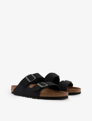 birkenstock arizona vegan flat sandals in black