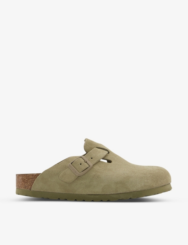 Boston buckle-motif suede sandals