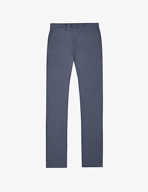 REISS: Pitch washed mid-rise stretch-cotton chino trousers