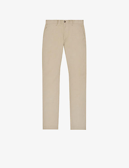 REISS: Pitch washed mid-rise stretch-cotton chino trousers