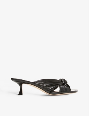 JIMMY CHOO: Avenue 50 heeled leather mules