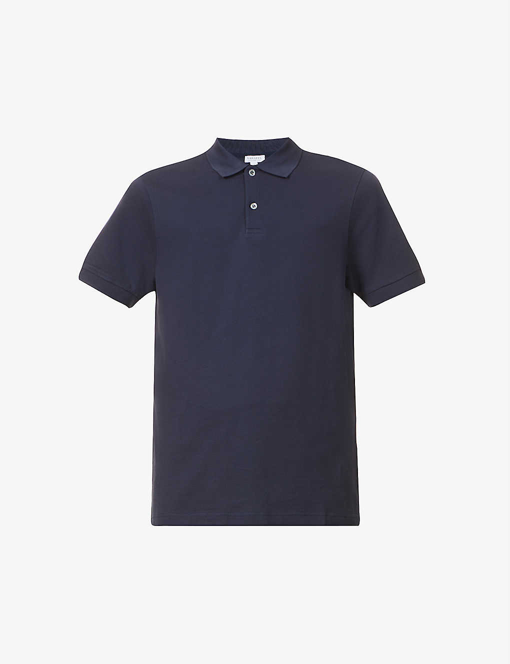 Sunspel Short-sleeved Cotton- Piqué Polo Shirt In Navy
