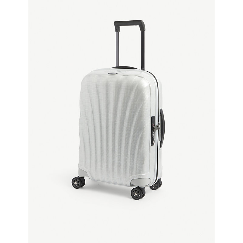 Shop Samsonite Off White C-lite Spinner Hard Case 4 Wheel Cabin Suitcase 55cm