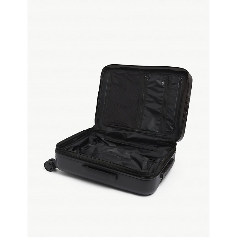 Shop Samsonite Stackd Spinner Hard Case 4 Wheel Expandable Cabin Suitcase 55cm In Black