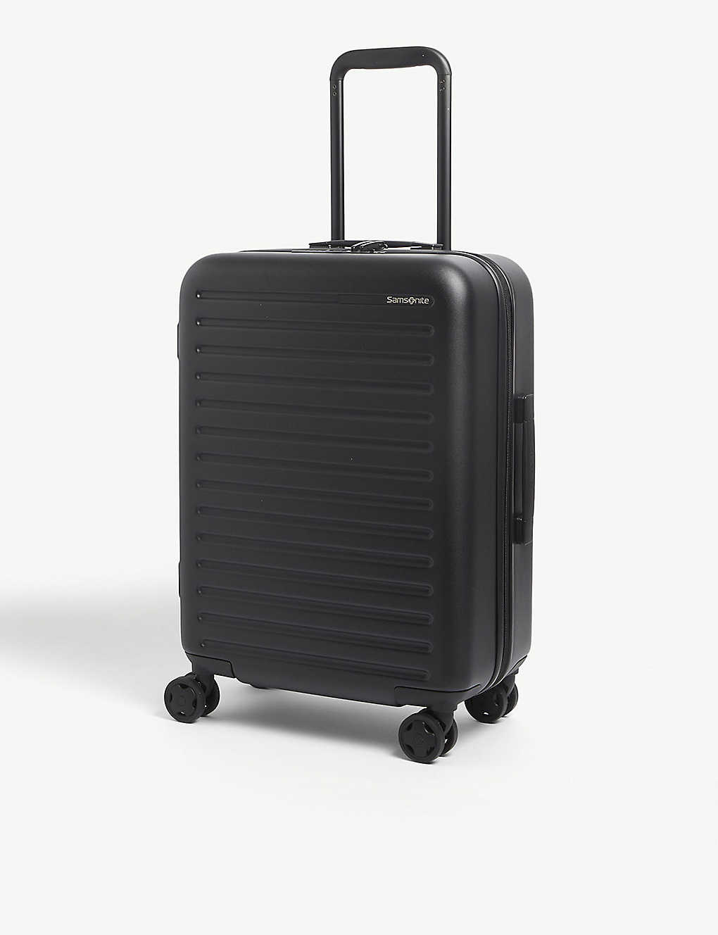 Samsonite Stackd Spinner Four-wheel Expandable Suitcase 55cm In Black