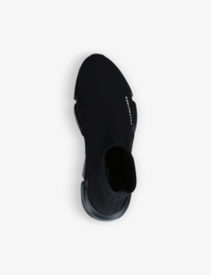 Shop Balenciaga Men's Speed Stretch-knit Trainers In Black