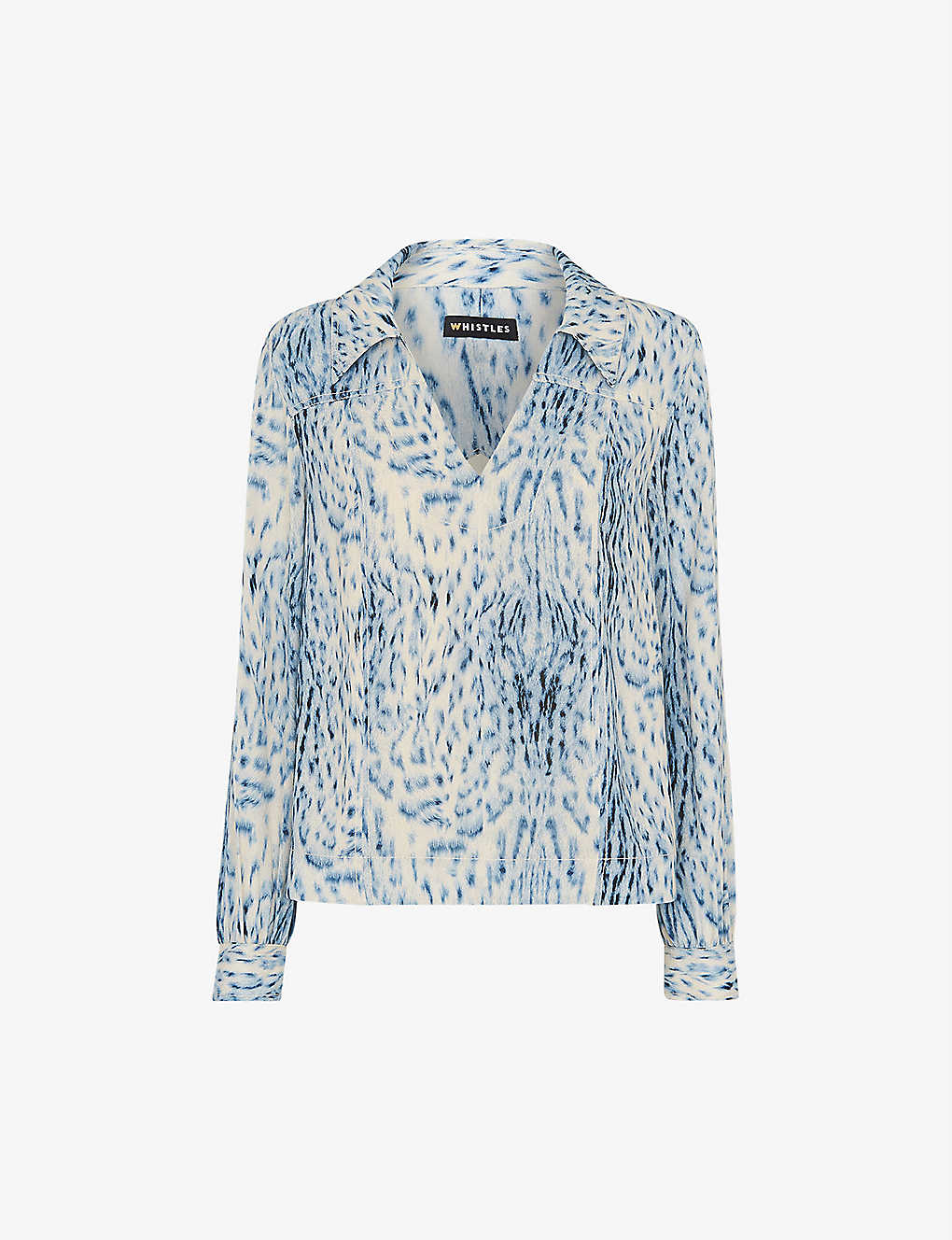 Whistles Limited-edition Animal-print Woven Shirt In Blue/multi