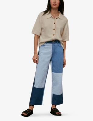Patchwork straight-leg high-rise jeans Whistles
