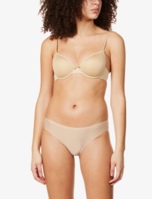 Chantelle Womens Beige Basic Invisible Memory Foam Stretch-jersey T-shirt Bra In Beige